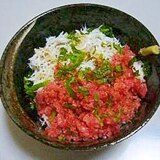 釜揚げしらすとネギトロ丼